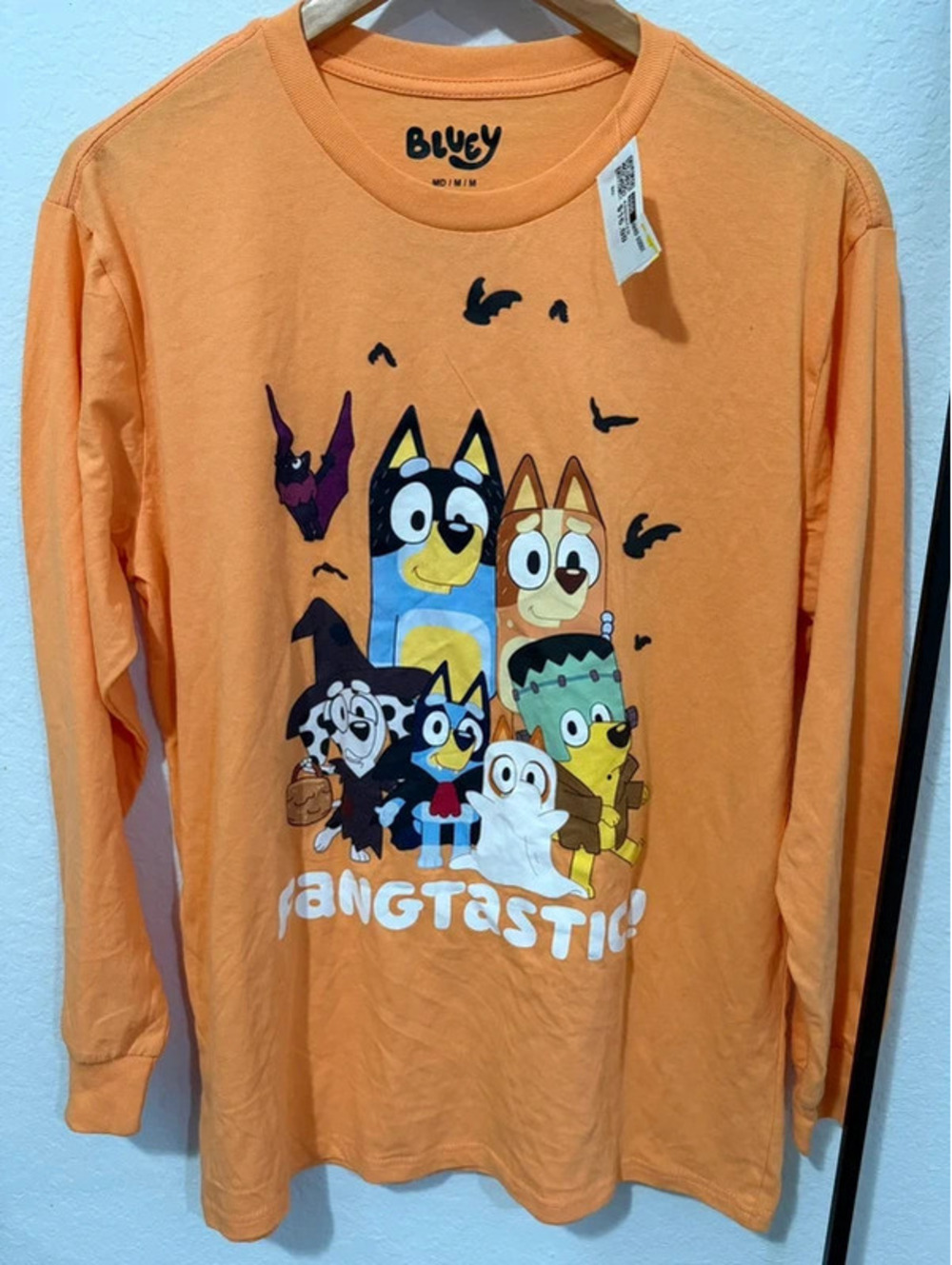 Bluey Unisex Adult Halloween Medium Shirt, Orange, New
